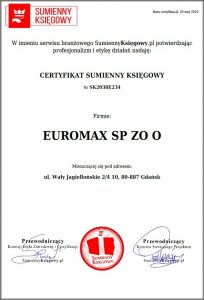 certyfitat-sumienny księgowy dla firmy euromax - biuro rachunkowe